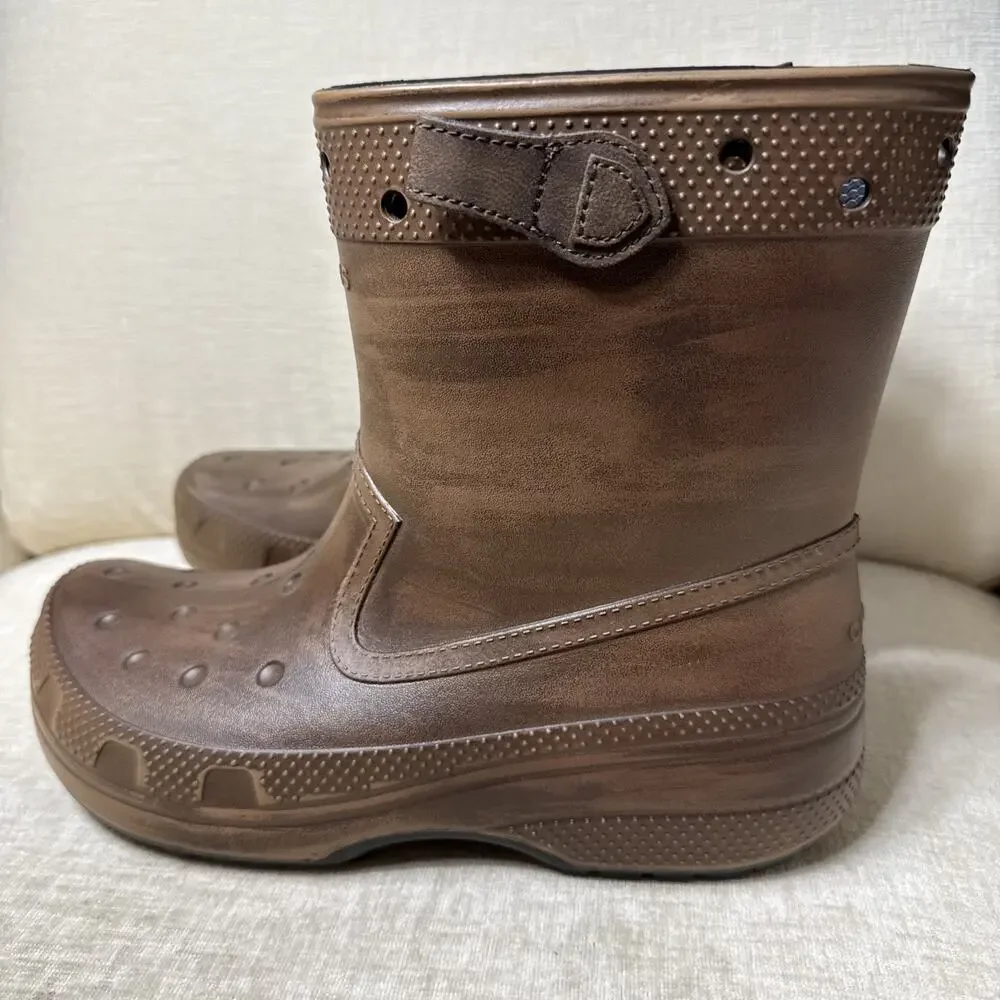 Huckberry x Crocs Classic Western Boot Brown, Size Men 8 Women’s 10 NWOT